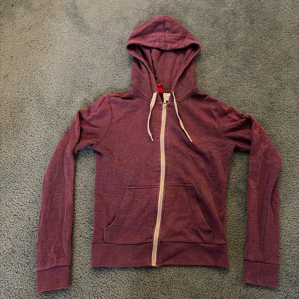 H&M Maroon Zip-Up Hoodie